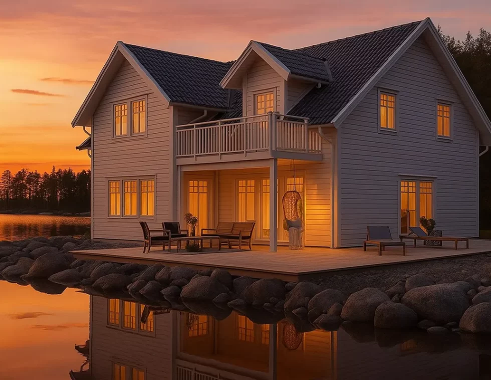 2-х этажный каркасный дом с 2 балконами КД-540 фото