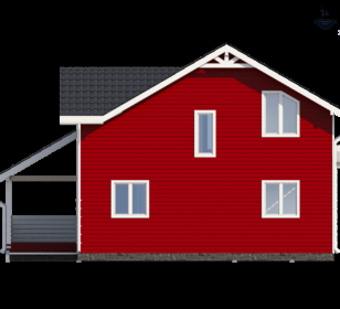 КД-180: двухэтажный каркасный дом