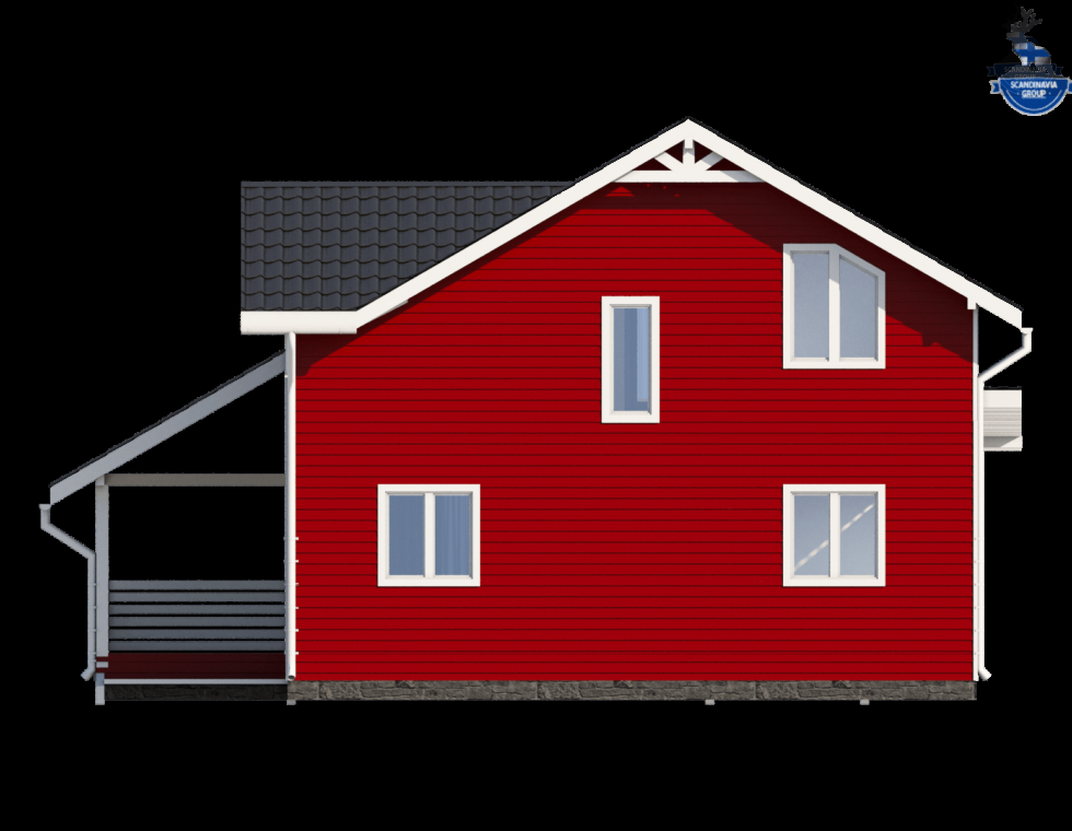 КД-180: двухэтажный каркасный дом
