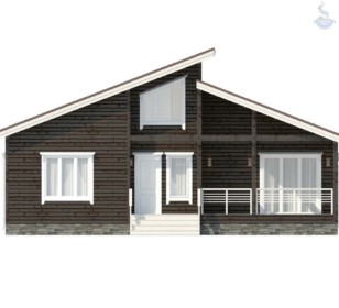 КД-100: одноэтажный каркасный дом с мансардой