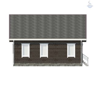 КД-100: одноэтажный каркасный дом с мансардой