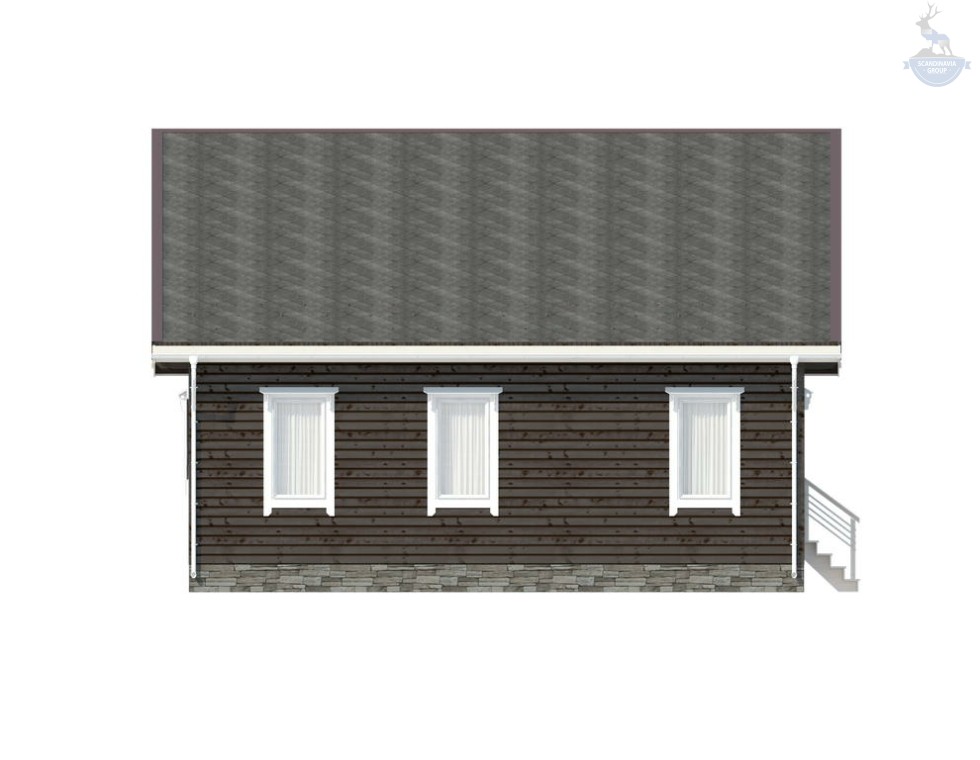 КД-100: одноэтажный каркасный дом с мансардой