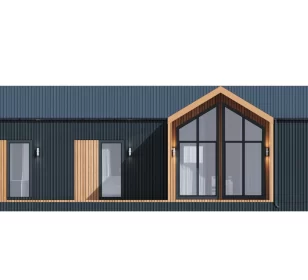 КД-1070: одноэтажный каркасный дом барнхаус