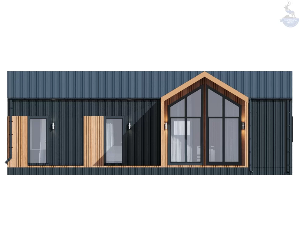 КД-1070: одноэтажный каркасный дом барнхаус