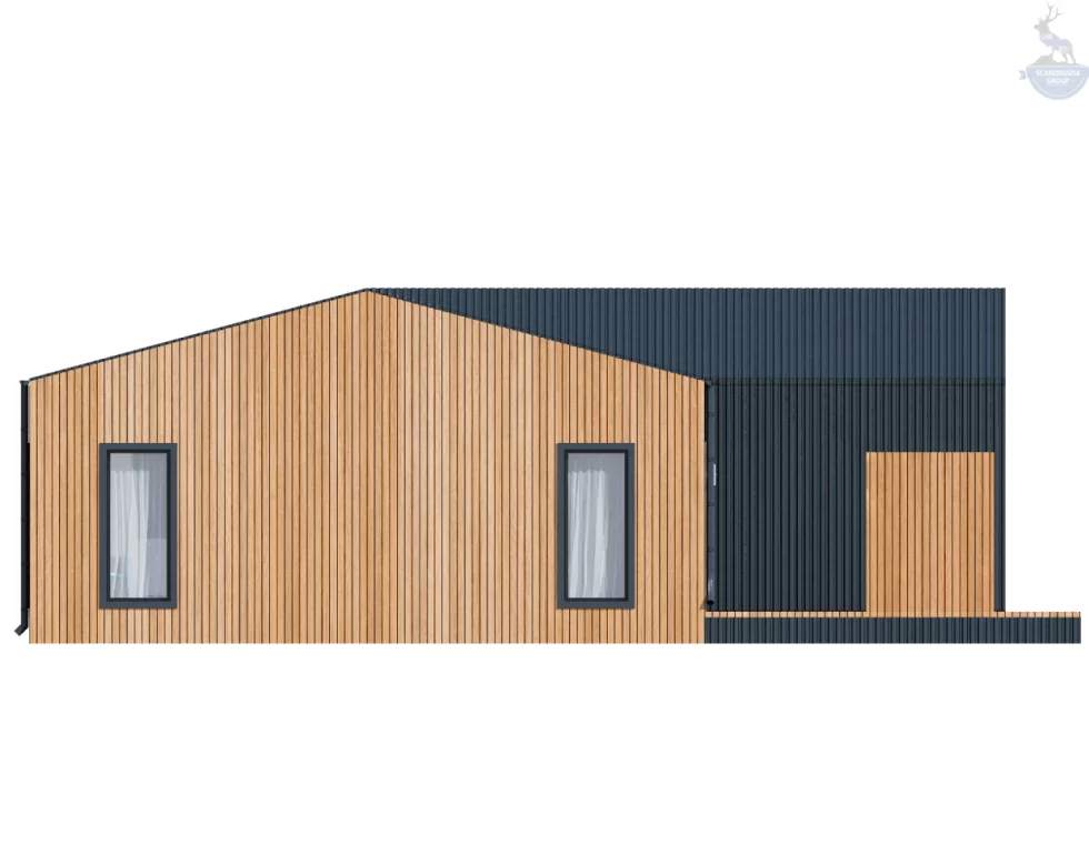 КД-1070: одноэтажный каркасный дом барнхаус