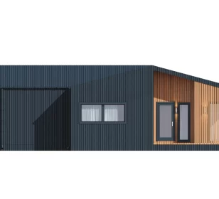 КД-1070: одноэтажный каркасный дом барнхаус