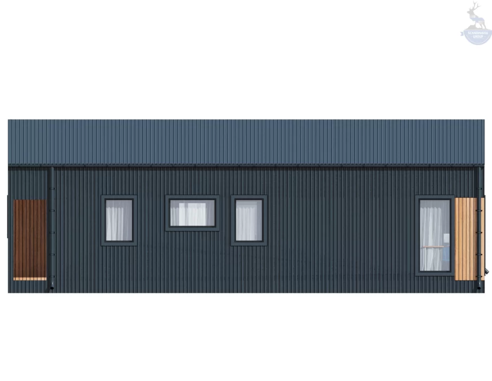 КД-1070: одноэтажный каркасный дом барнхаус