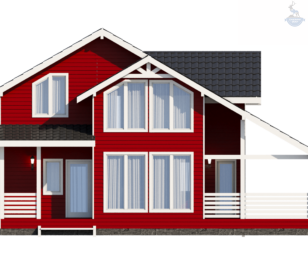 КД-180: двухэтажный каркасный дом