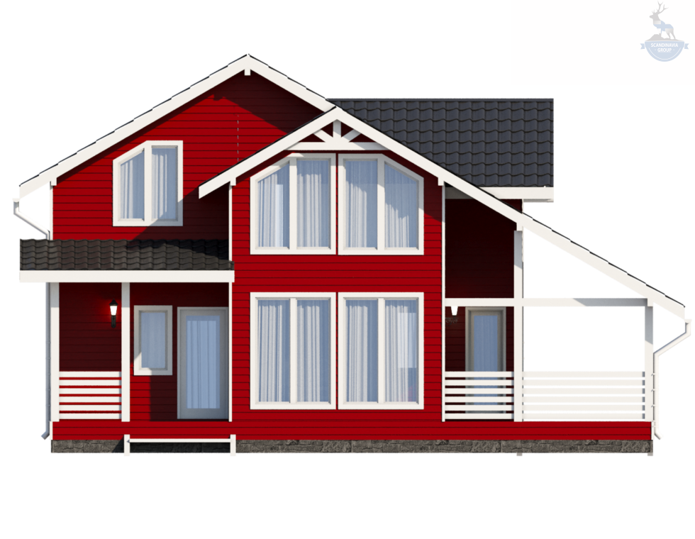 КД-180: двухэтажный каркасный дом