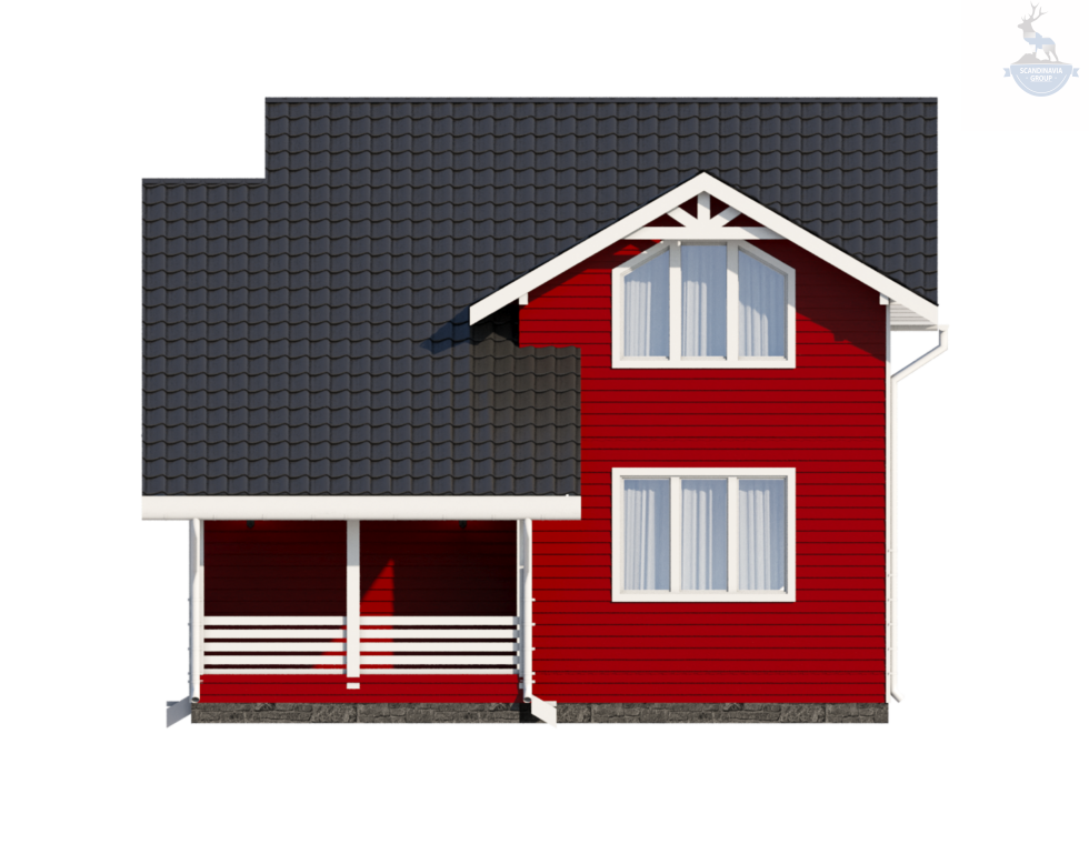 КД-180: двухэтажный каркасный дом