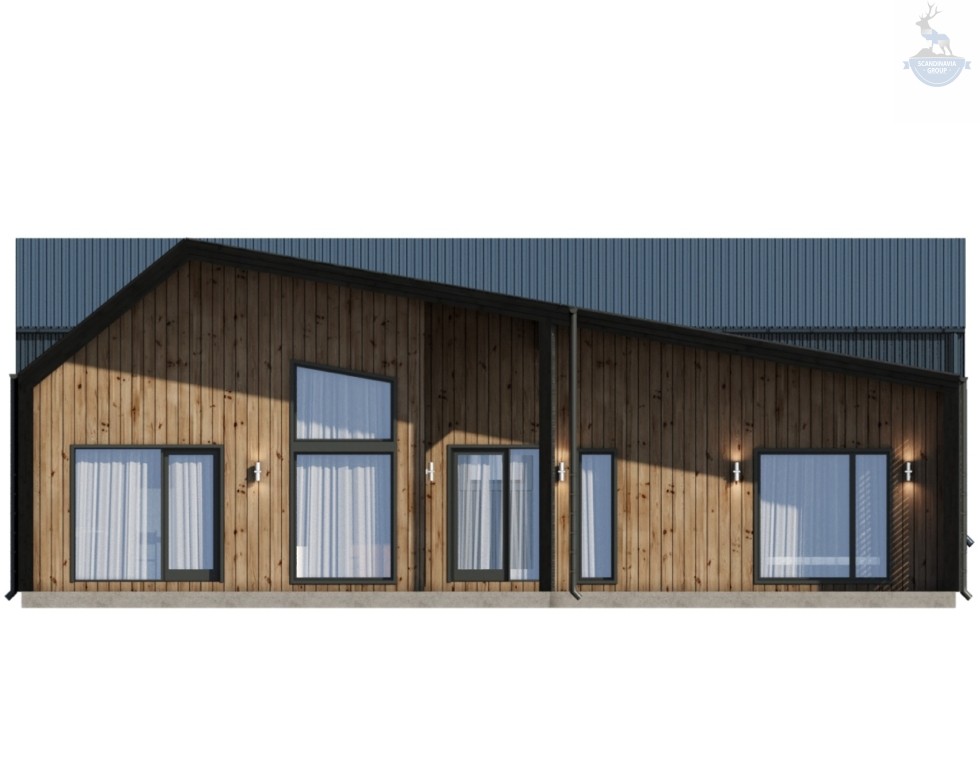 КД-520: одноэтажный каркасный барнхаус