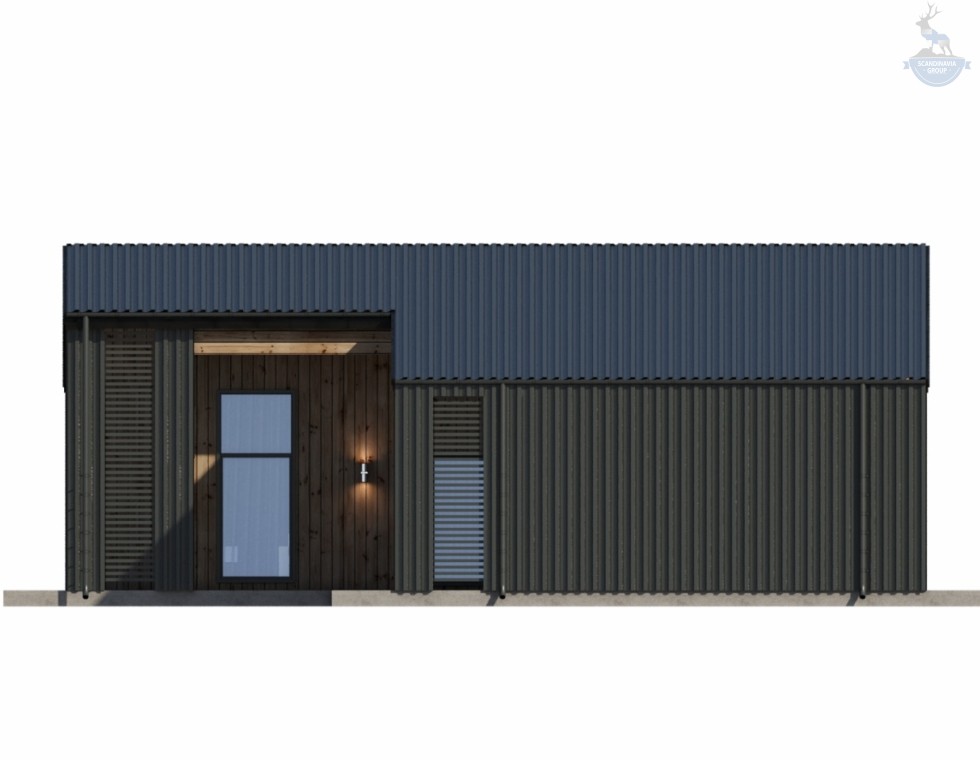 КД-520: одноэтажный каркасный барнхаус