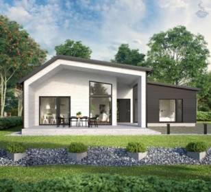 КД-520: одноэтажный каркасный барнхаус