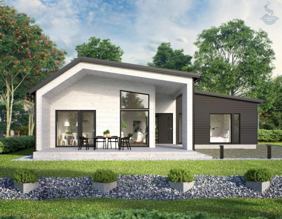 КД-520: одноэтажный каркасный барнхаус