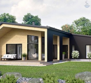 КД-520: одноэтажный каркасный барнхаус