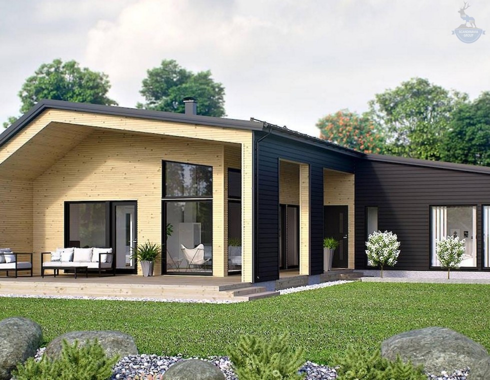 КД-520: одноэтажный каркасный барнхаус