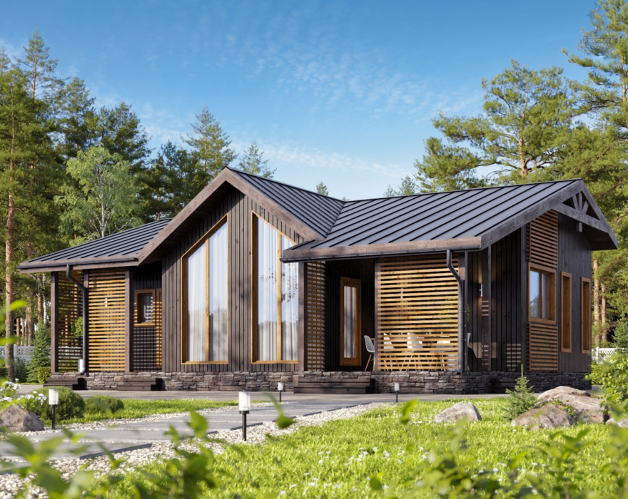 КД-790: одноэтажный каркасный дом