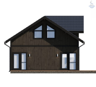 КД-950: двухэтажный каркасный дом с террасой