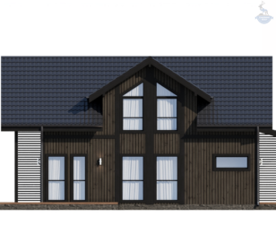 КД-950: двухэтажный каркасный дом с террасой