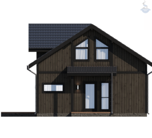 КД-950: двухэтажный каркасный дом с террасой