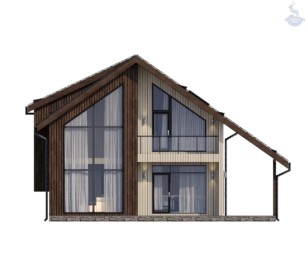 КД-650: двухэтажный каркасный дом с террасой