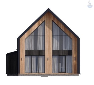 КД-990: двухэтажный каркасный дом с панорамными окнами и вторым светом