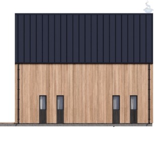 КД-990: двухэтажный каркасный дом с панорамными окнами и вторым светом