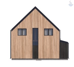 КД-990: двухэтажный каркасный дом с панорамными окнами и вторым светом