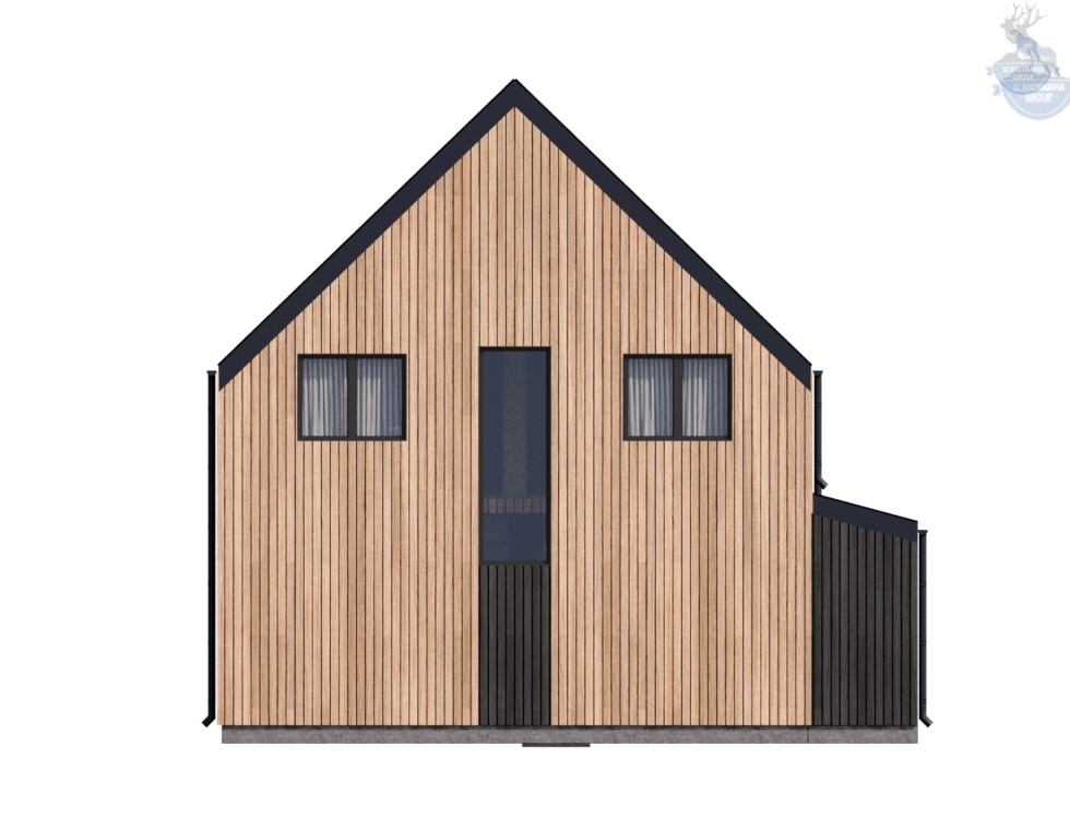 КД-990: двухэтажный каркасный дом с панорамными окнами и вторым светом