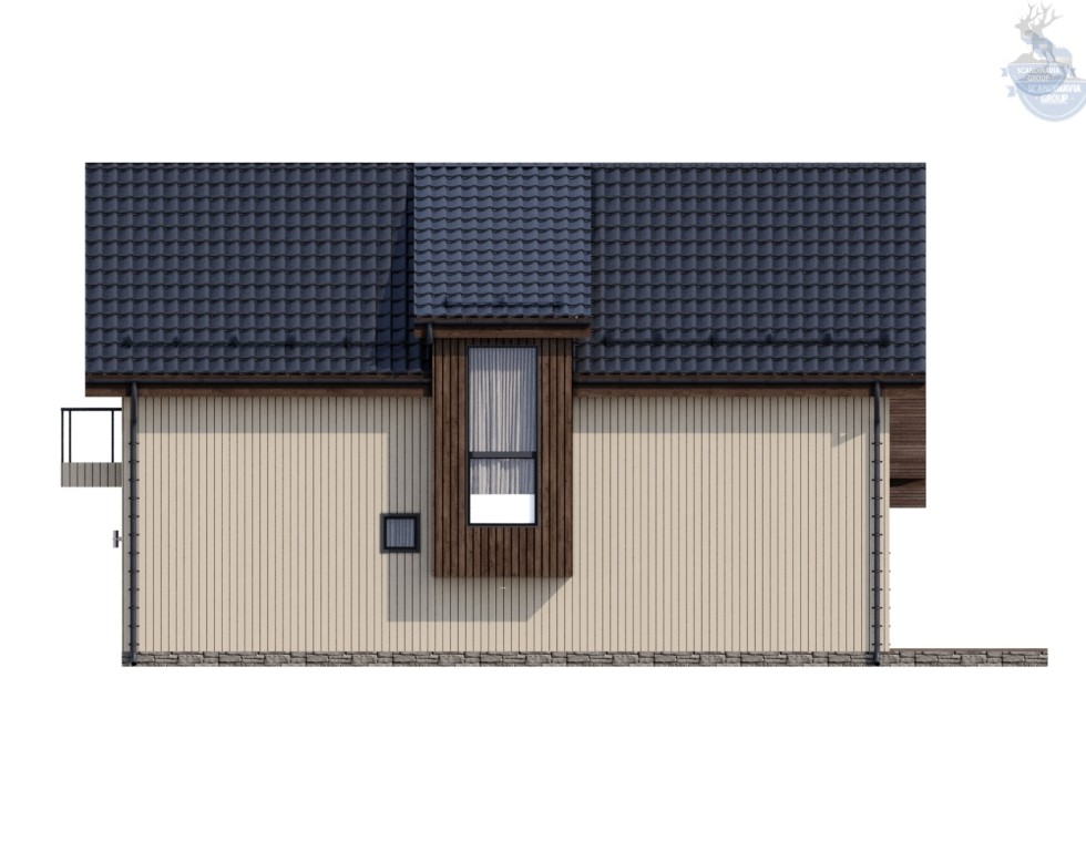 КД-650: двухэтажный каркасный дом с террасой