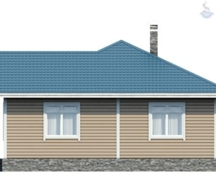 КД-760: одноэтажный каркасный дом с террасой и вторым светом