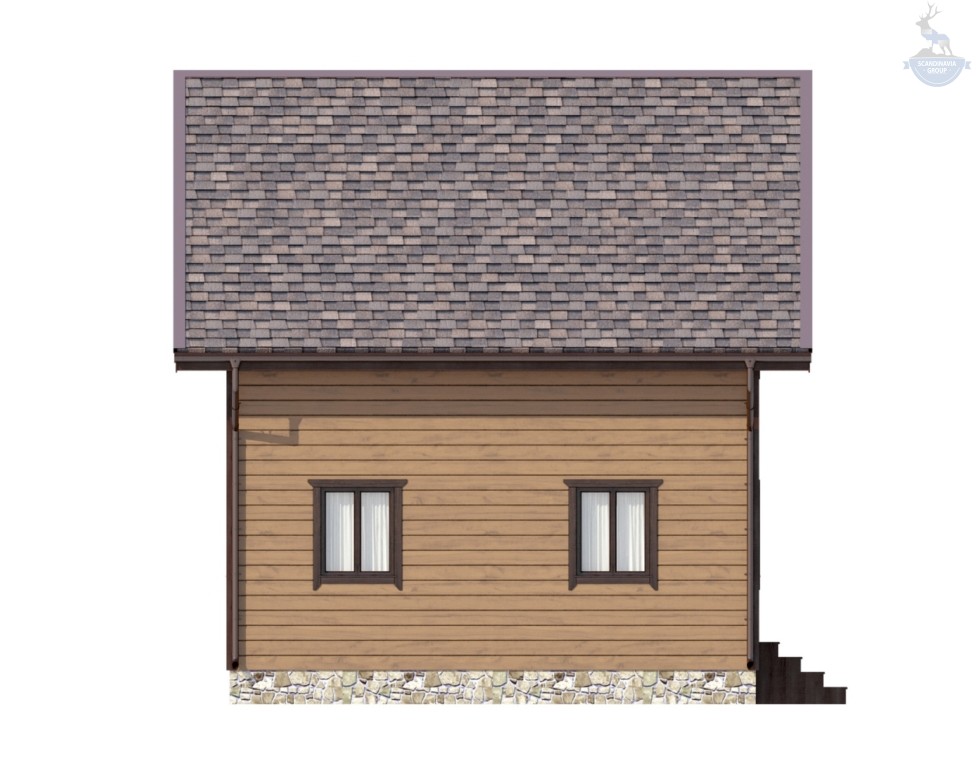 КД-10: двухэтажный каркасный дом с балконом и крыльцом