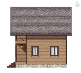 КД-10: двухэтажный каркасный дом с балконом и крыльцом