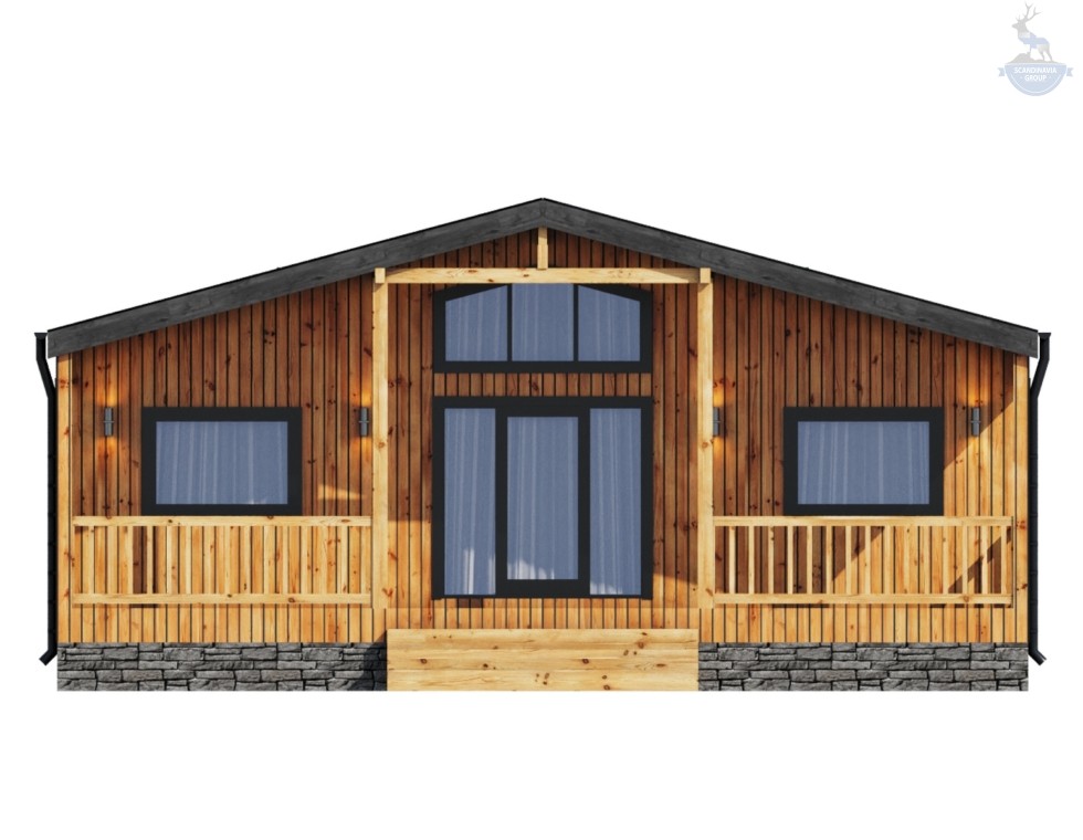 КД-1010: одноэтажный дом в стиле BarnHouse с террасой и крыльцом