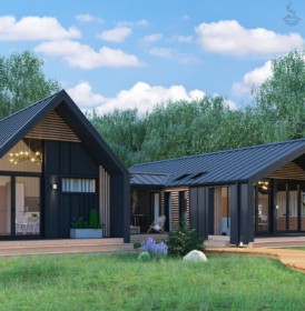 КД-1060: одноэтажный каркасный барнхаус