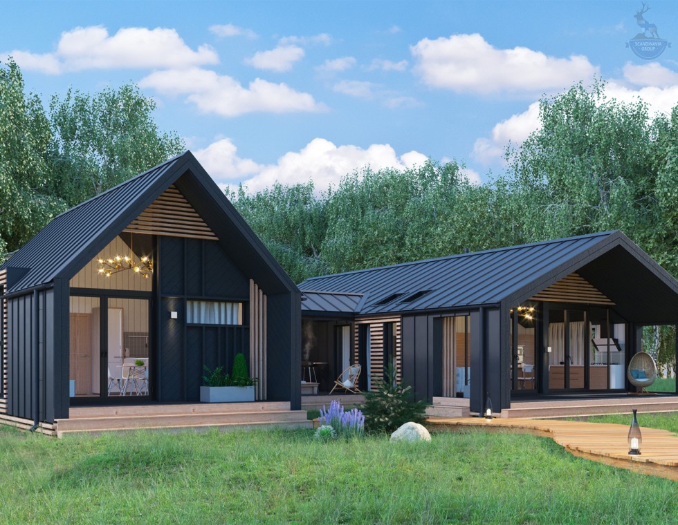 КД-1060: одноэтажный каркасный барнхаус