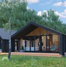 КД-1060: одноэтажный каркасный барнхаус