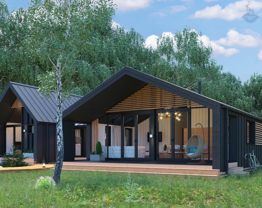 КД-1060: одноэтажный каркасный барнхаус