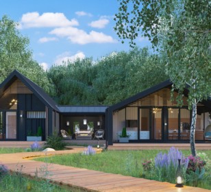 КД-1060: одноэтажный каркасный барнхаус