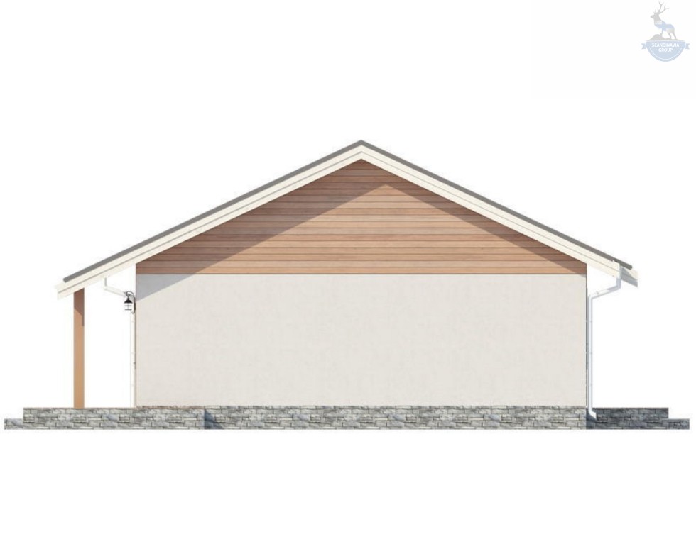 КД-150: одноэтажный дом с котельной и террасой