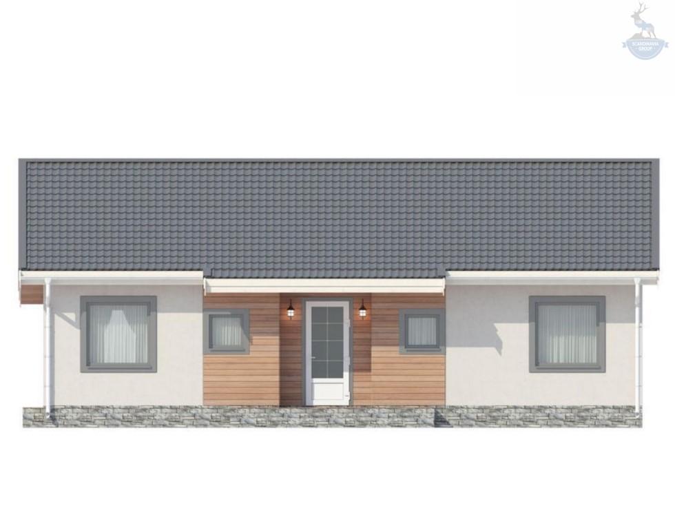 КД-150: одноэтажный дом с котельной и террасой