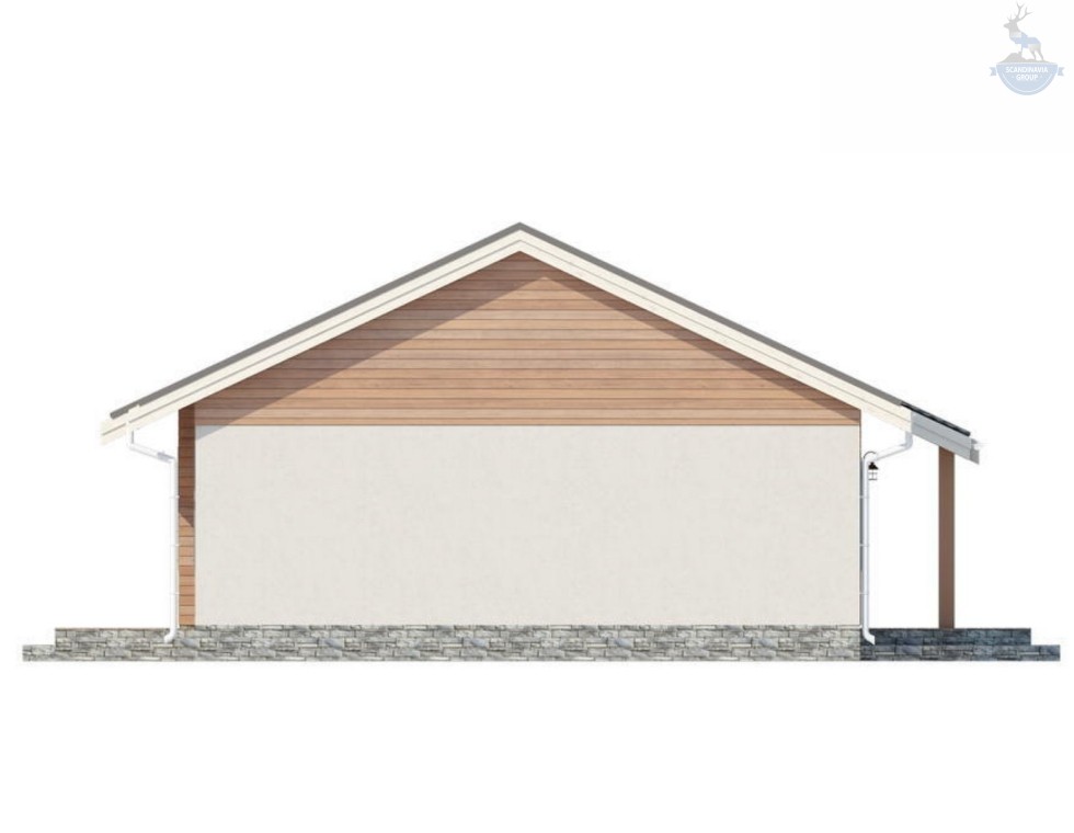 КД-150: одноэтажный дом с котельной и террасой