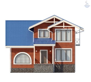 КД-190: 2-х этажный каркасный дом с крыльцом