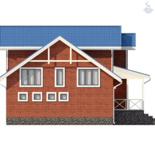КД-190: 2-х этажный каркасный дом с крыльцом