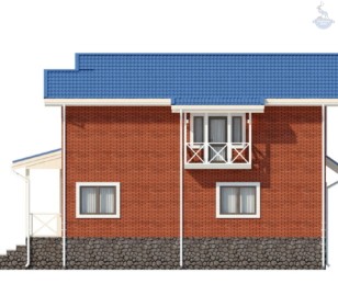 КД-190: 2-х этажный каркасный дом с крыльцом