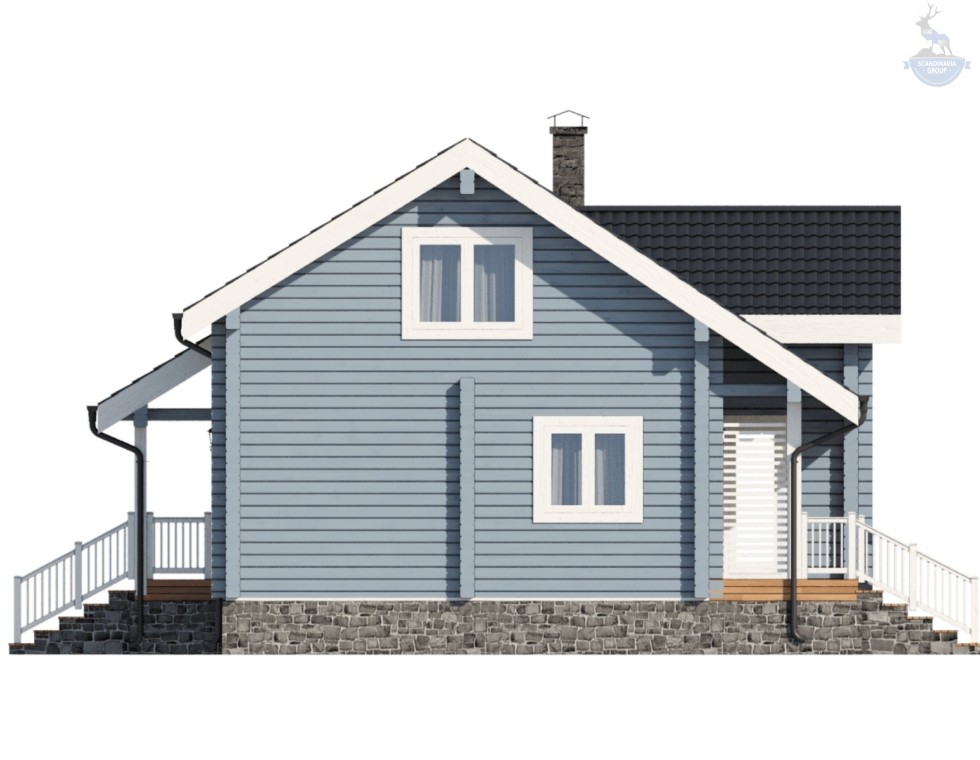 КД-230: двухэтажный каркасный дом 10х10