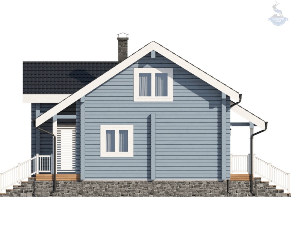 КД-230: двухэтажный каркасный дом 10х10