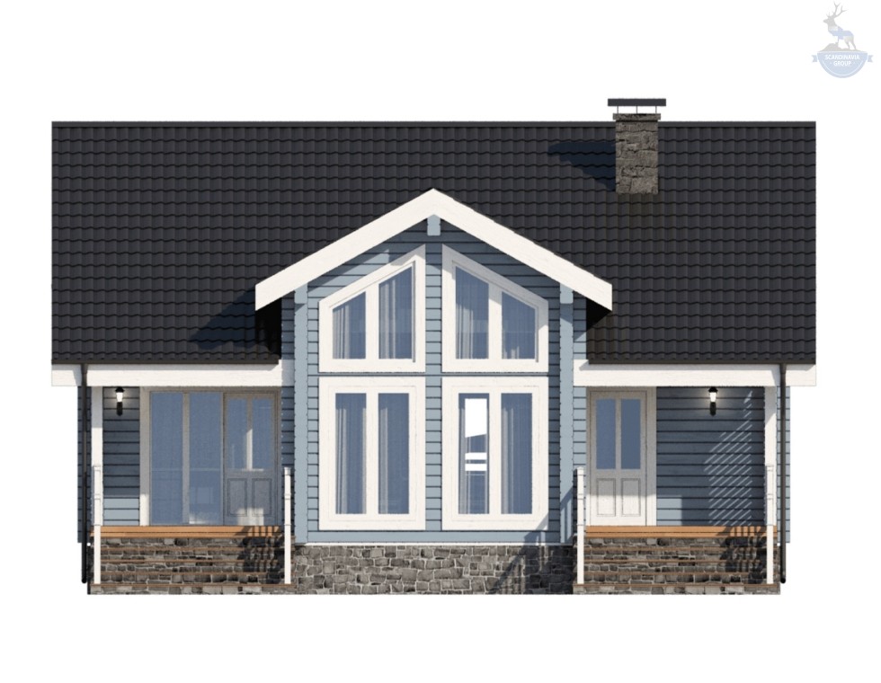 КД-230: двухэтажный каркасный дом 10х10