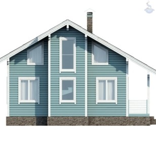 КД-300: 2-х этажный каркасный дом с двумя террасами