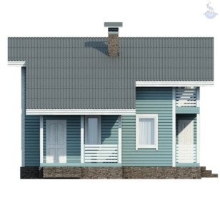 КД-300: 2-х этажный каркасный дом с двумя террасами